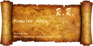 Rumpler Réka névjegykártya